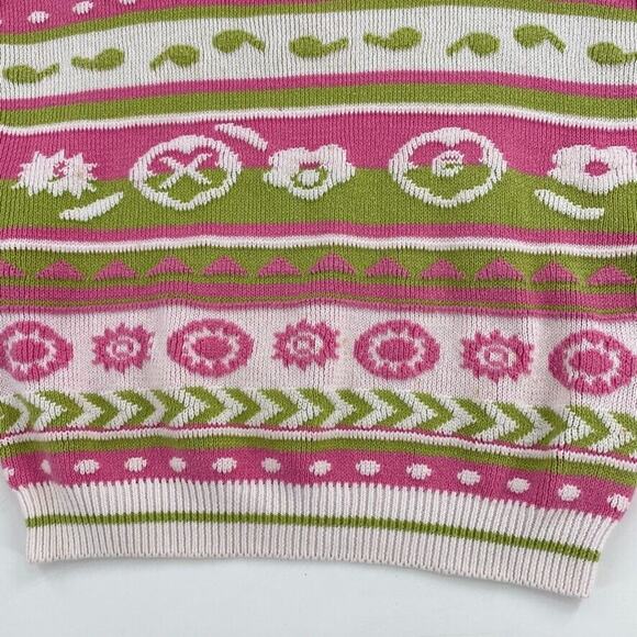 Mexx Girls Kids Pullover Knit Sweater Pink Green Floral Sun Print Sz M/110/116 - Picture 5 of 9